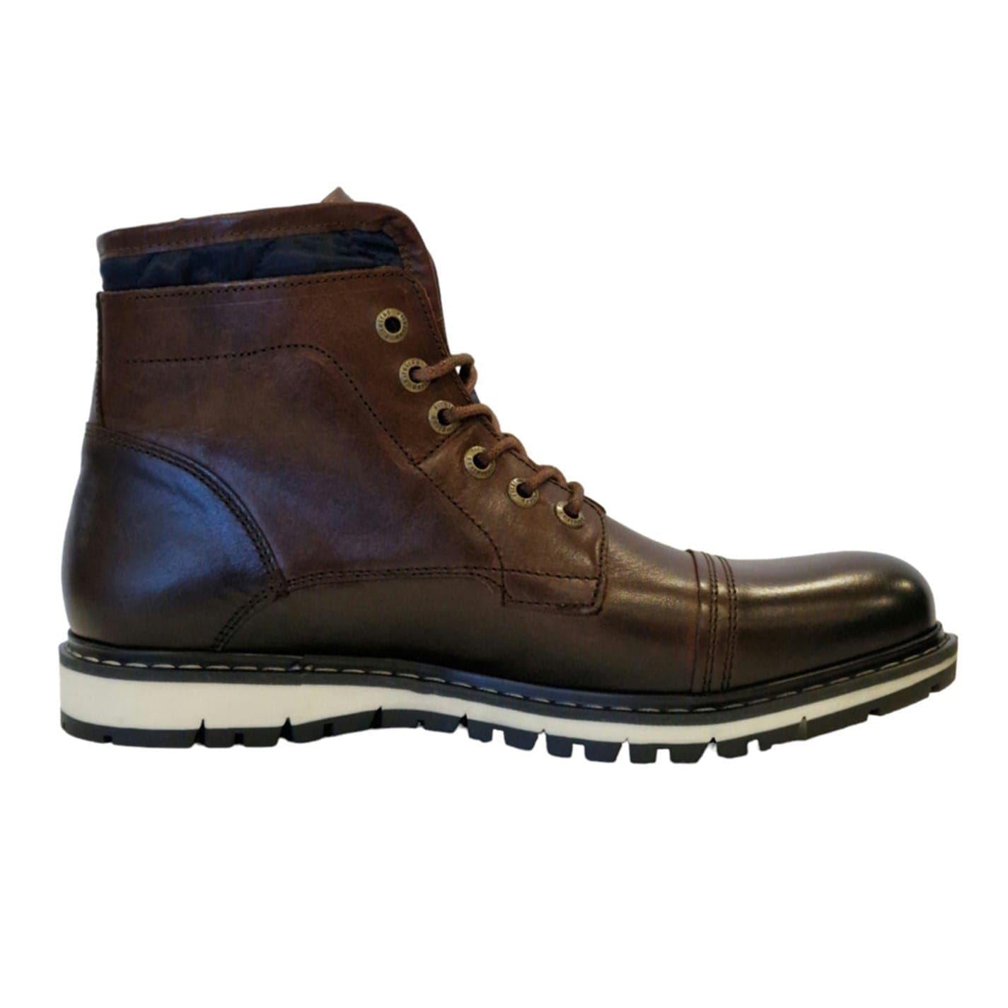 Brown - Front - Firetrap Mens Aubin Leather Ankle Boots