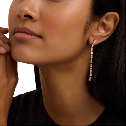 Rose Gold-Crystal - Lifestyle - Ted Baker Womens-Ladies Silver Plated Baguette Cut Earring