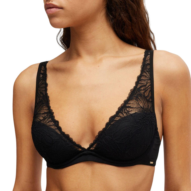 Black - Side - Boss Womens-Ladies Logo Underwired Bra