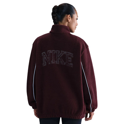 Burgundy - Back - Nike Womens-Ladies Sherpa Full Zip Jacket