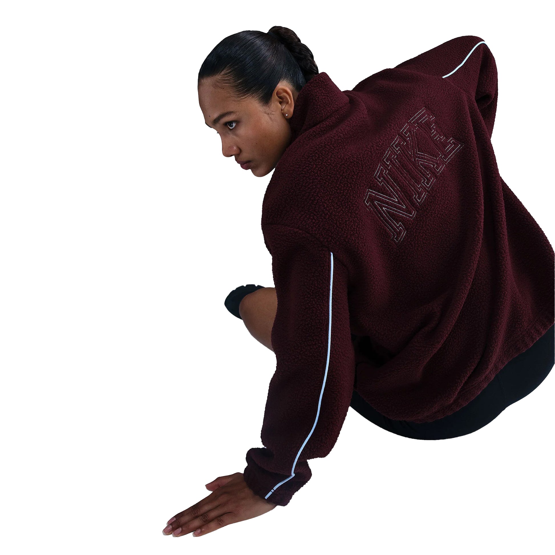 Burgundy - Lifestyle - Nike Womens-Ladies Sherpa Full Zip Jacket