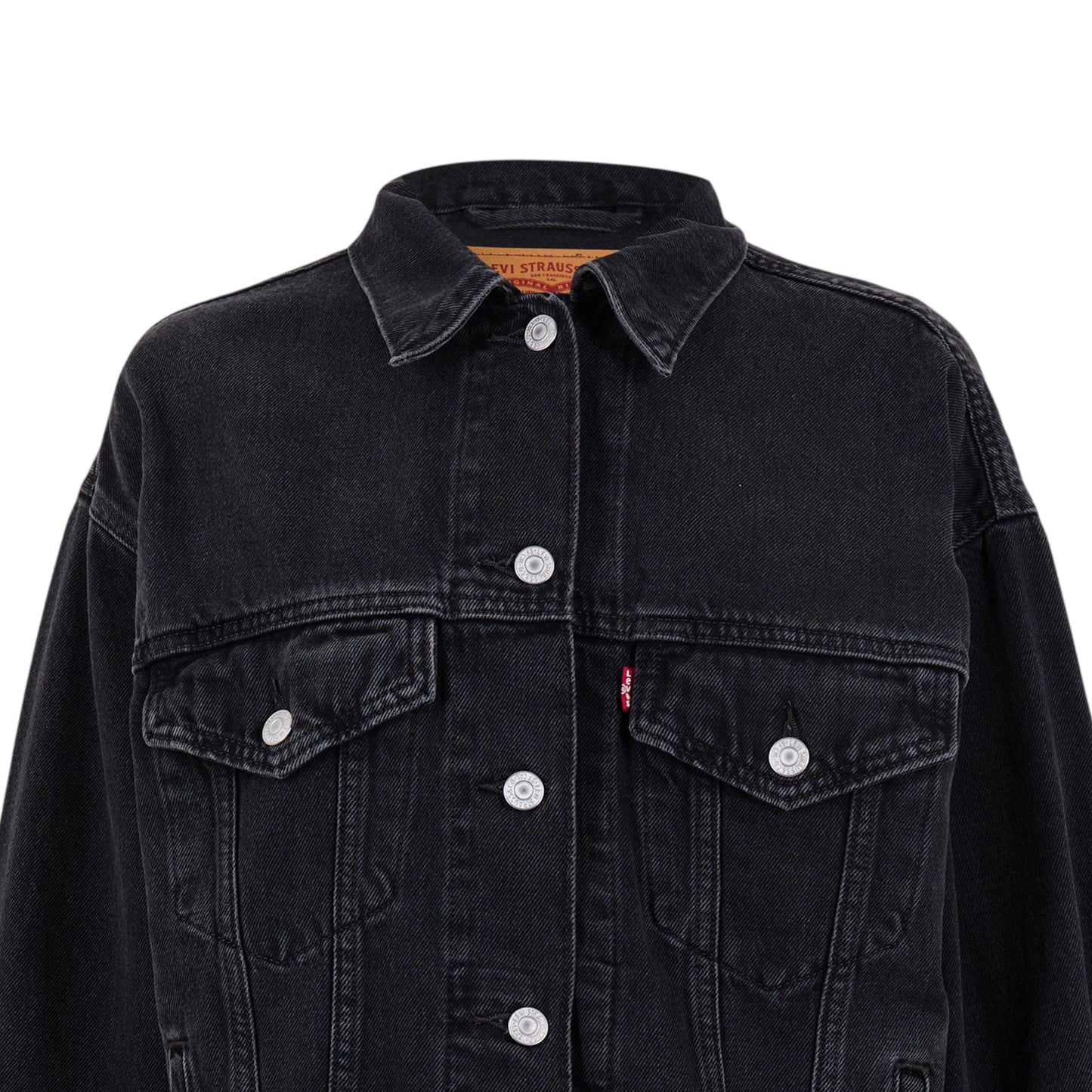 Black - Side - Levis Womens-Ladies Chest Pocket Denim Jacket