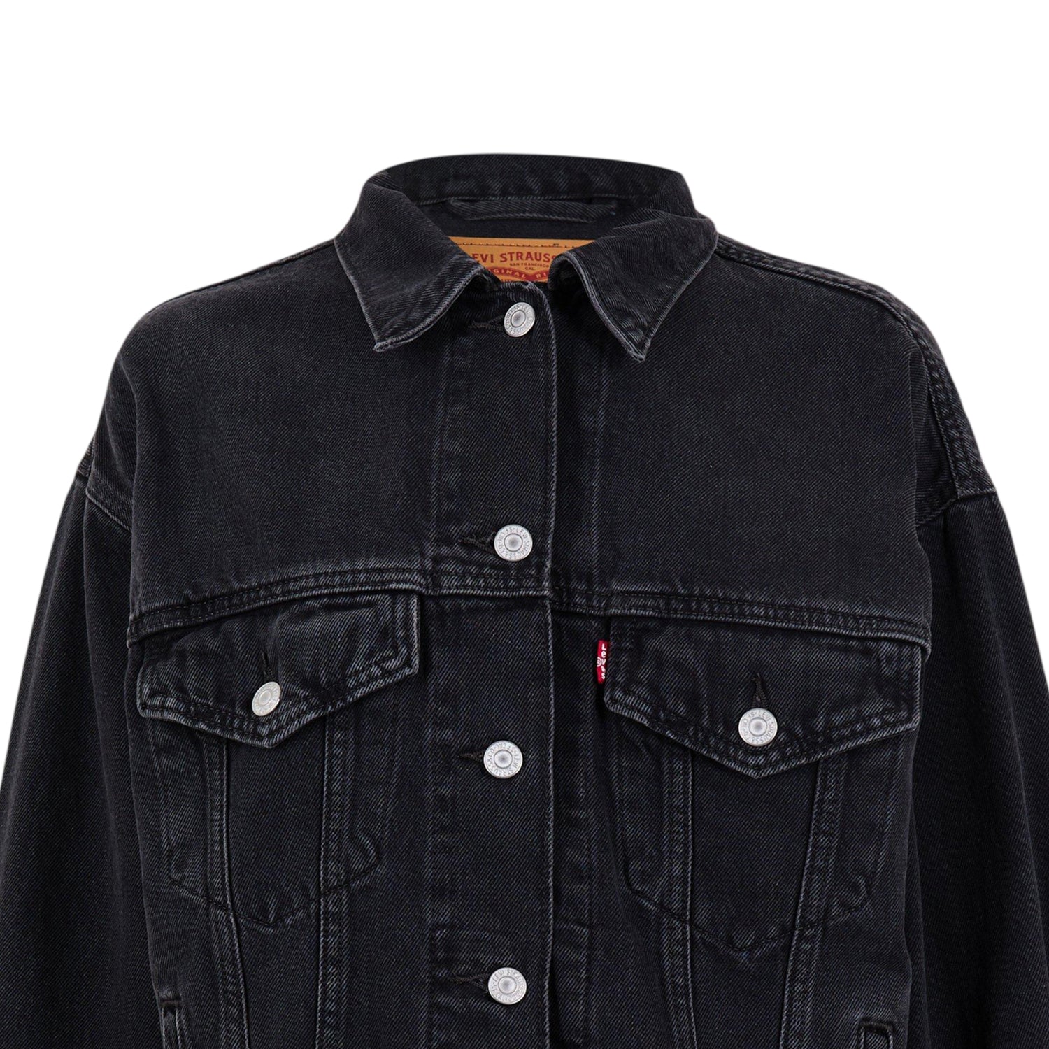 Black - Side - Levis Womens-Ladies Chest Pocket Denim Jacket