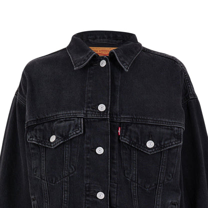Black - Side - Levis Womens-Ladies Chest Pocket Denim Jacket