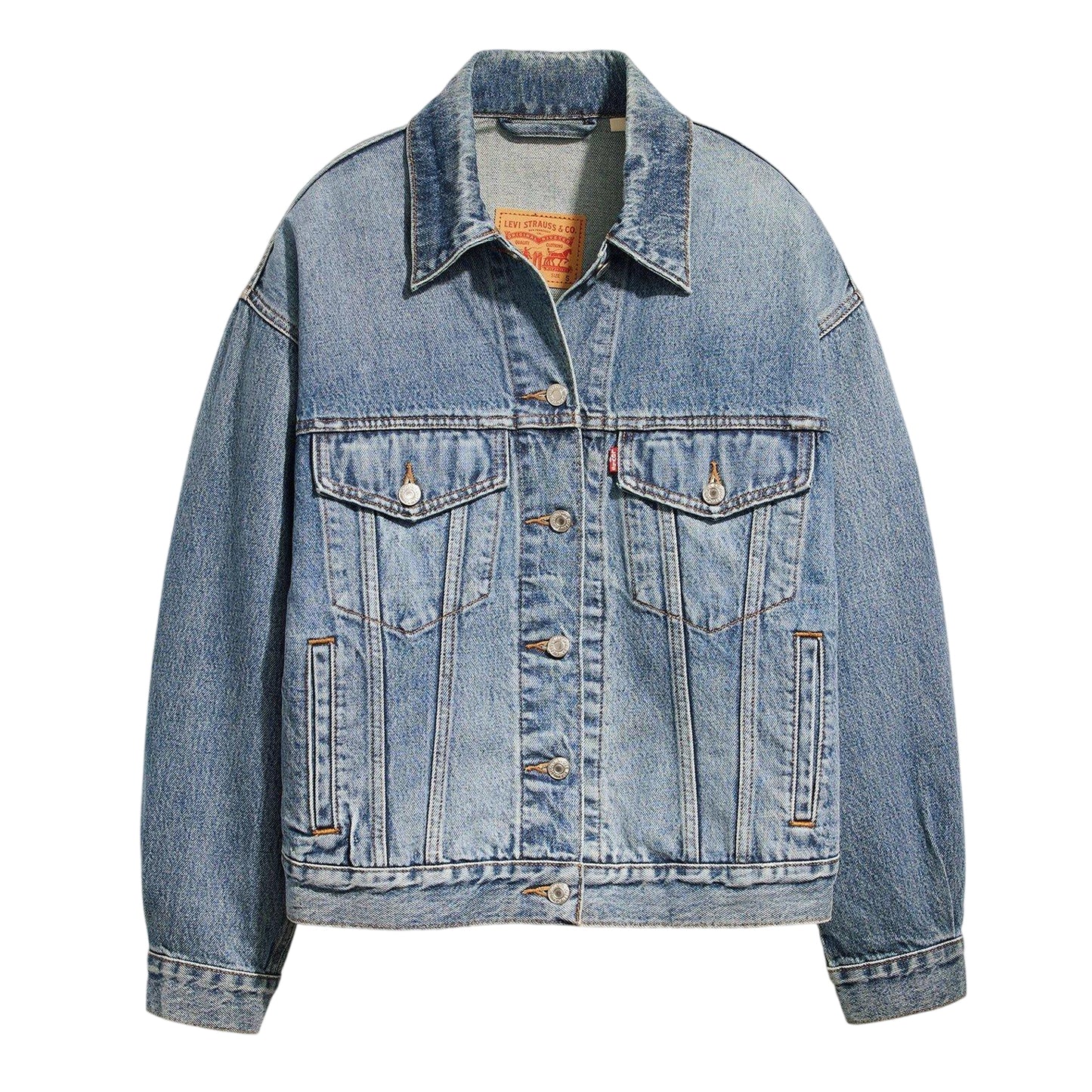 Light Blue - Front - Levis Womens-Ladies Chest Pocket Denim Jacket