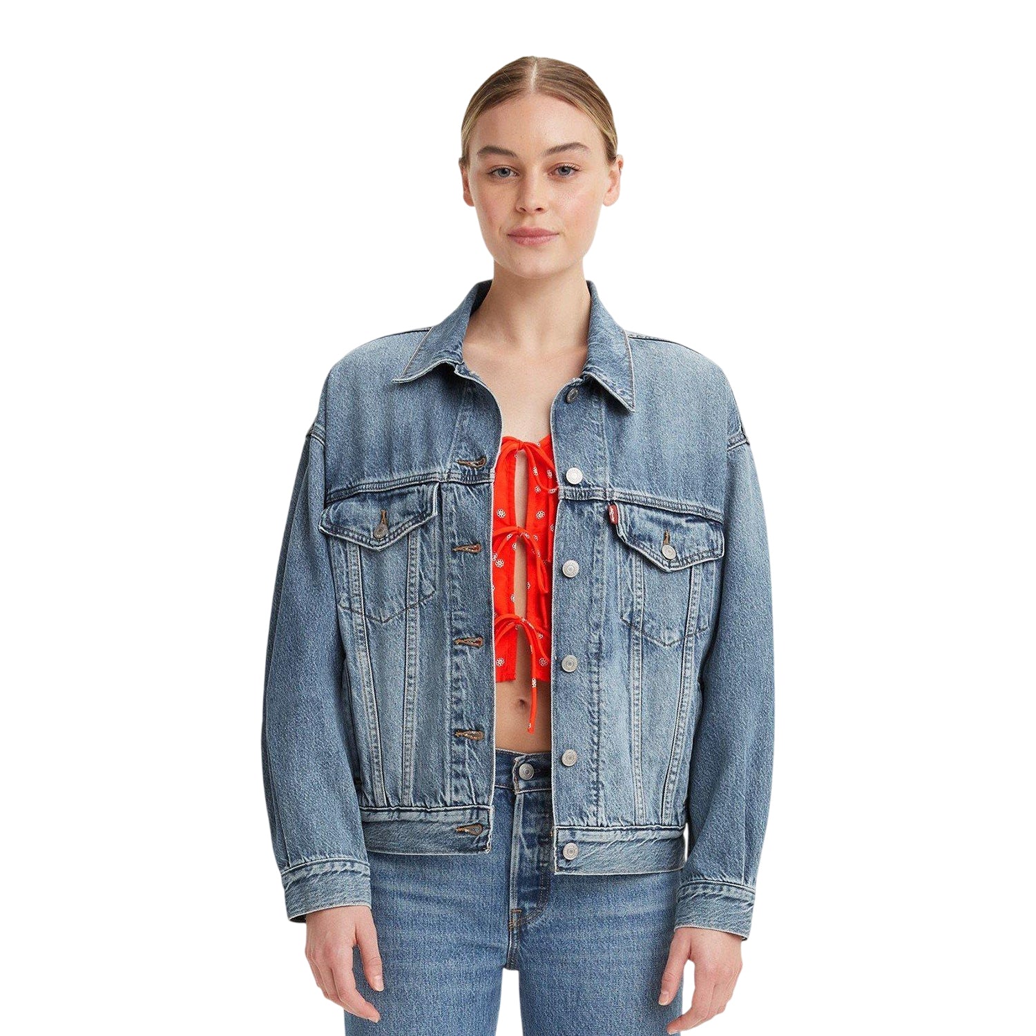Light Blue - Lifestyle - Levis Womens-Ladies Chest Pocket Denim Jacket
