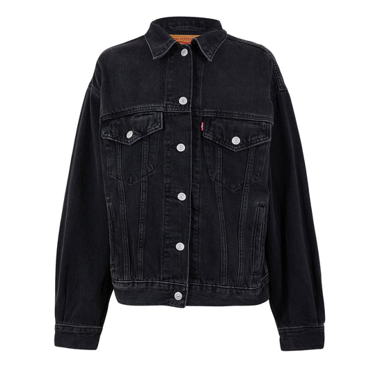 Black - Front - Levis Womens-Ladies Chest Pocket Denim Jacket