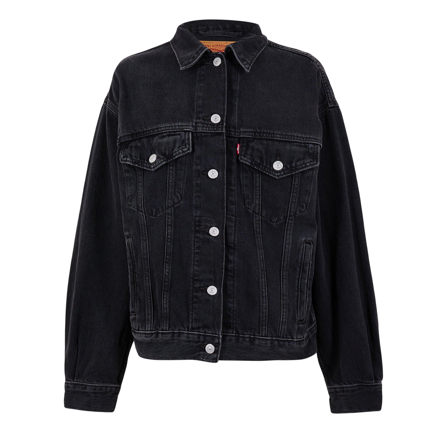 Black - Front - Levis Womens-Ladies Chest Pocket Denim Jacket