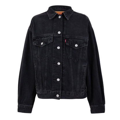 Black - Front - Levis Womens-Ladies Chest Pocket Denim Jacket