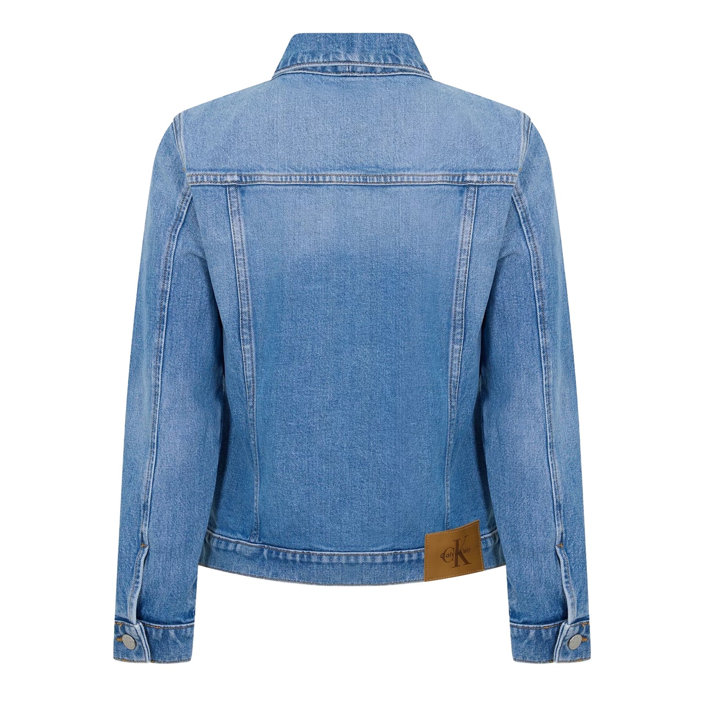 Blue - Back - Calvin Klein Childrens-Kids Woven Cuffed Trucker Jacket
