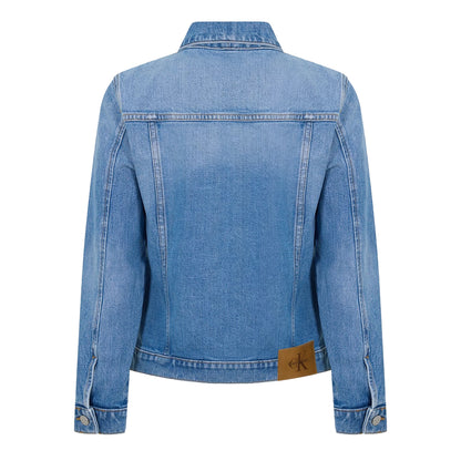 Blue - Back - Calvin Klein Childrens-Kids Woven Cuffed Trucker Jacket