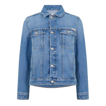 Blue - Front - Calvin Klein Childrens-Kids Woven Cuffed Trucker Jacket