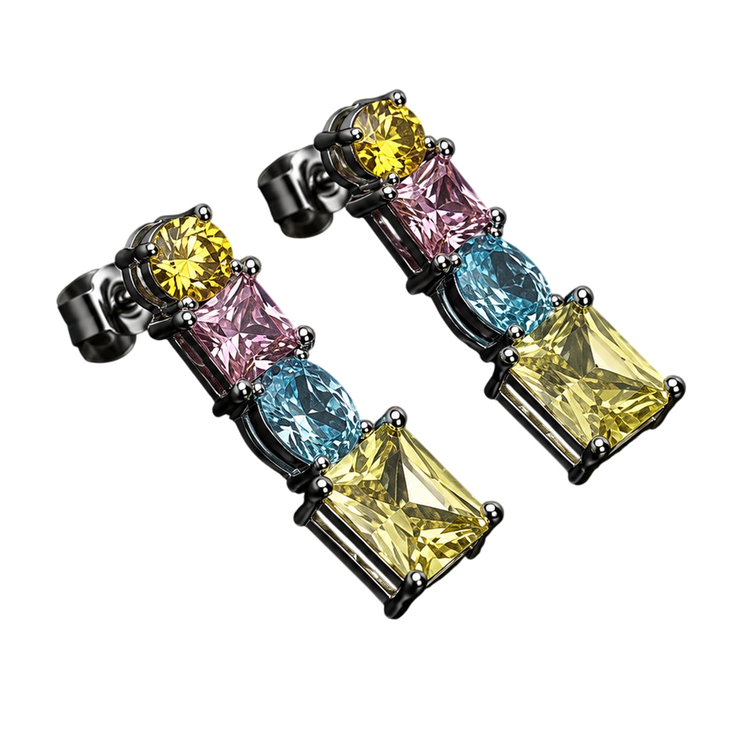 Multicoloured - Front - Chiara Ferragni Gunmetal Princess Teardrop Dangle Earrings