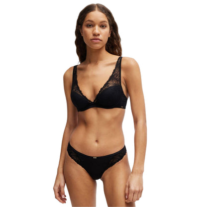 Black - Lifestyle - Boss Womens-Ladies Logo Underwired Bra