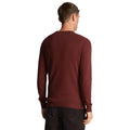Burgundy - Back - Lyle & Scott Mens Cotton Merino Crew Neck Sweater Top