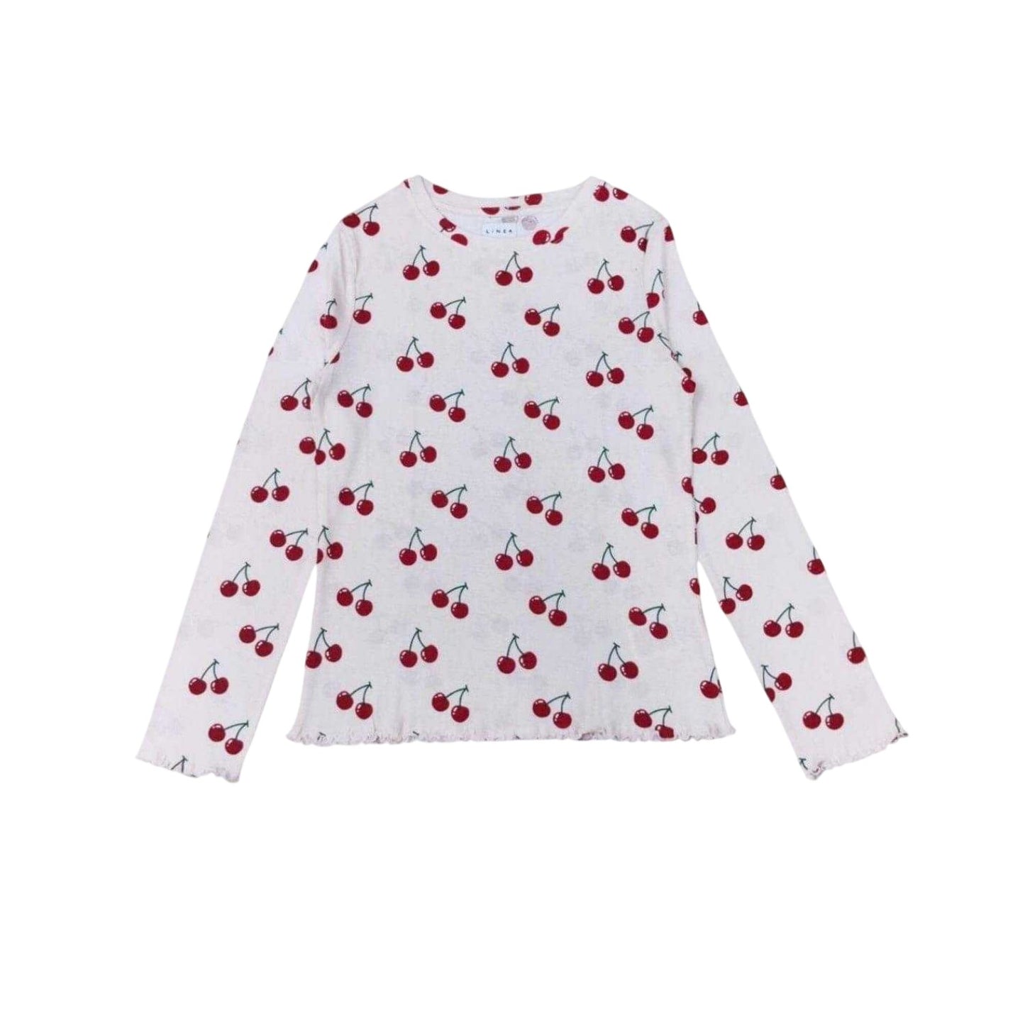 Cherry - Back - Linea Womens-Ladies Cherry Long-Sleeved Pyjama Set