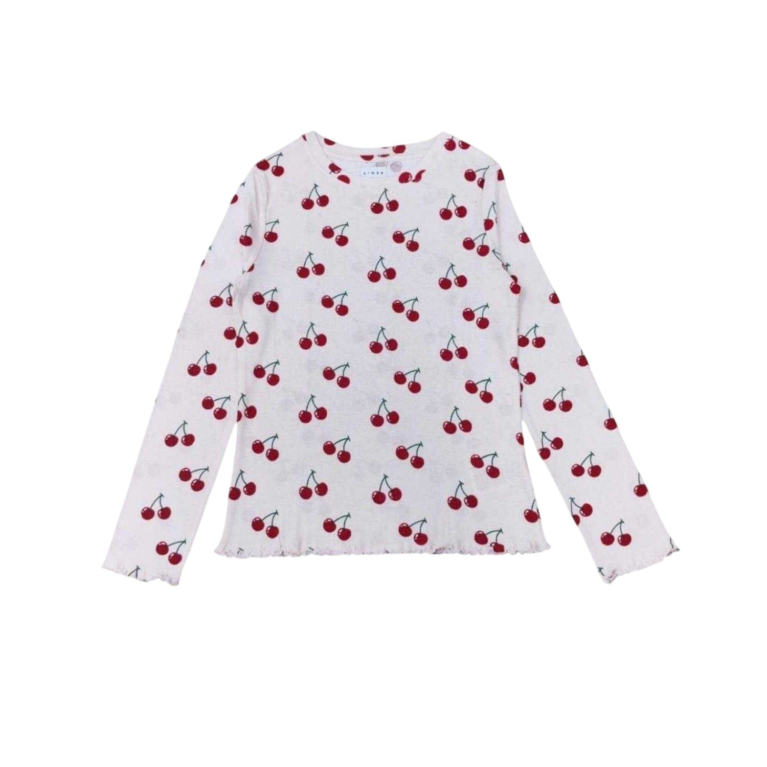 Cherry - Back - Linea Womens-Ladies Cherry Long-Sleeved Pyjama Set