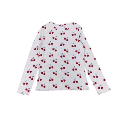 Cherry - Back - Linea Womens-Ladies Cherry Long-Sleeved Pyjama Set