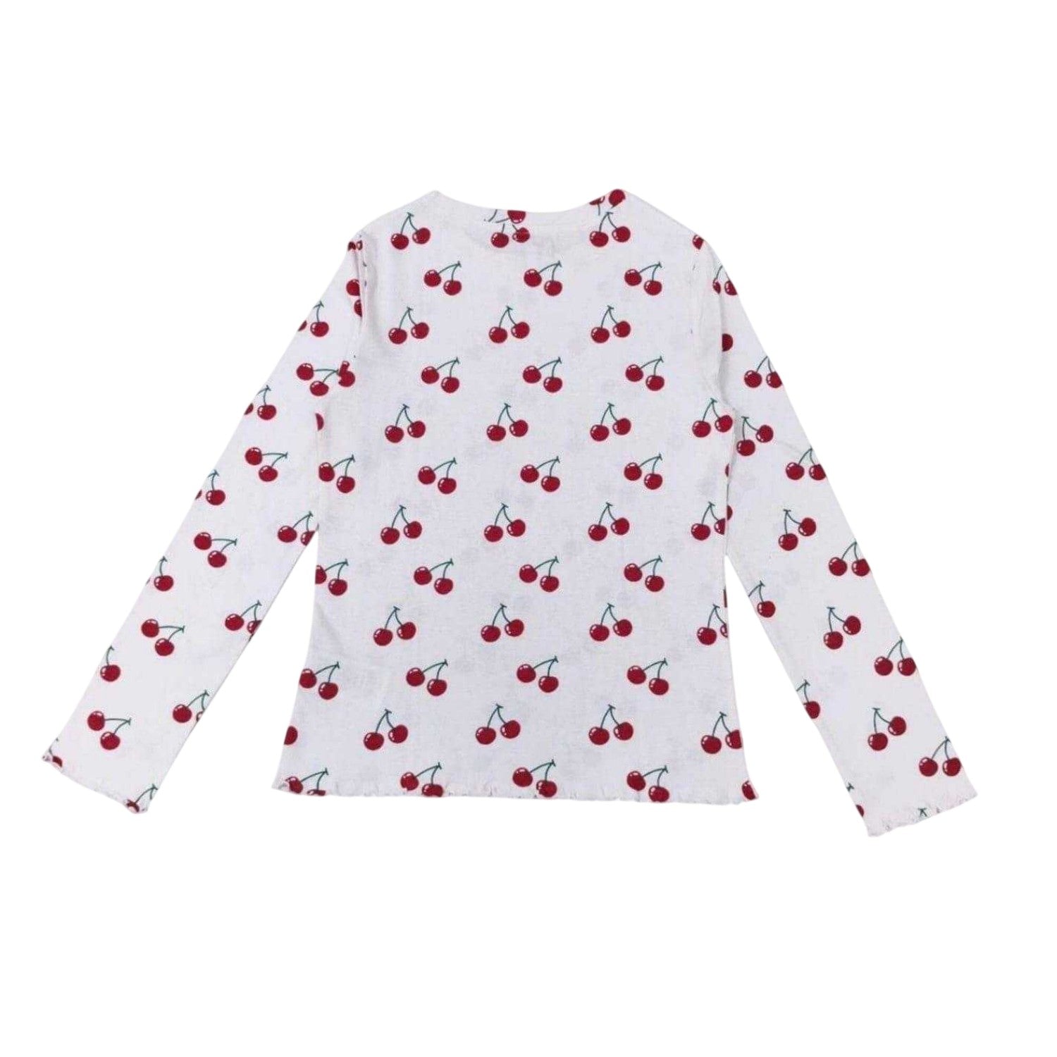 Cherry - Side - Linea Womens-Ladies Cherry Long-Sleeved Pyjama Set