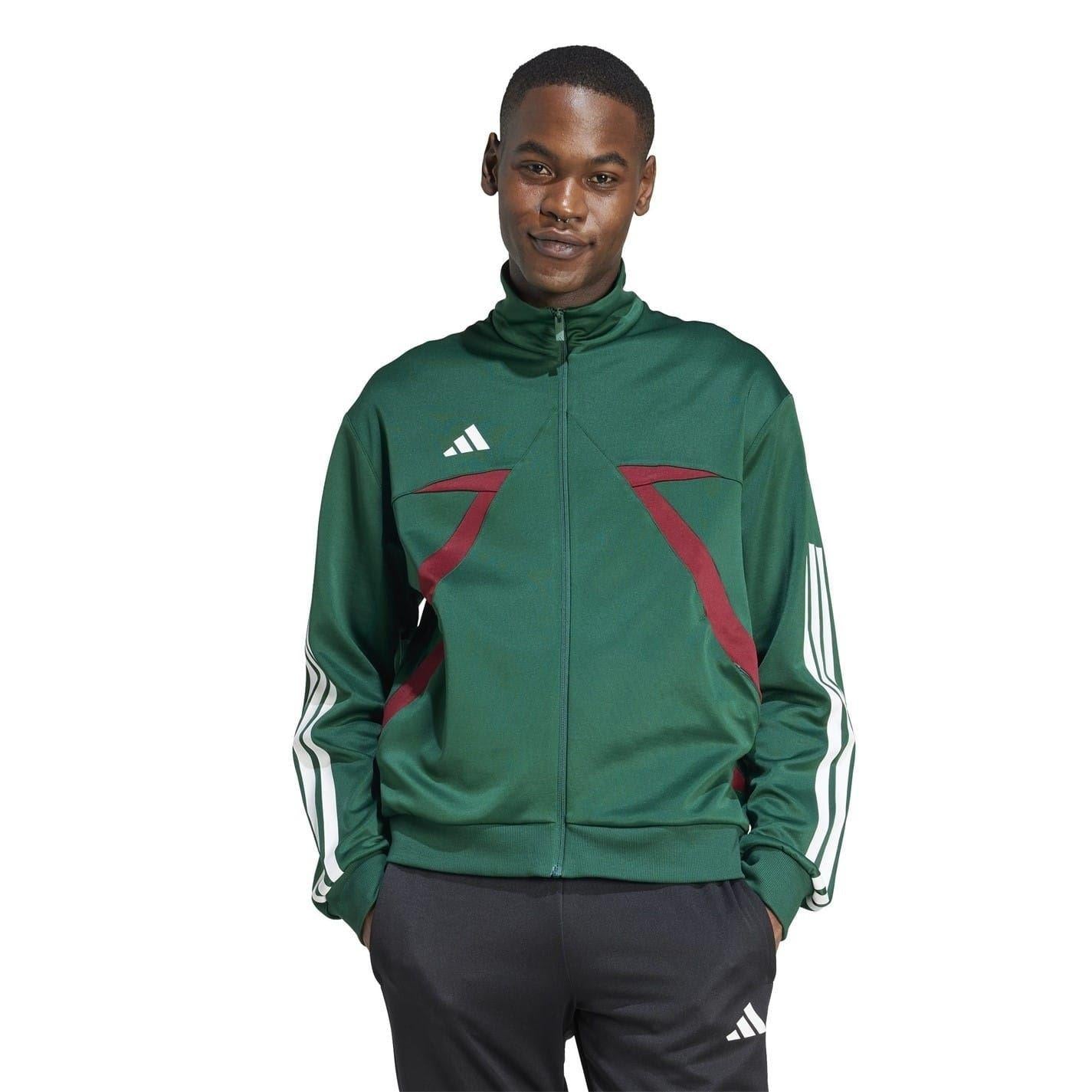 Green-Burgundy-White - Front - Adidas Unisex Adult House of Tiro Nations Pack Long-Sleeved Track Top