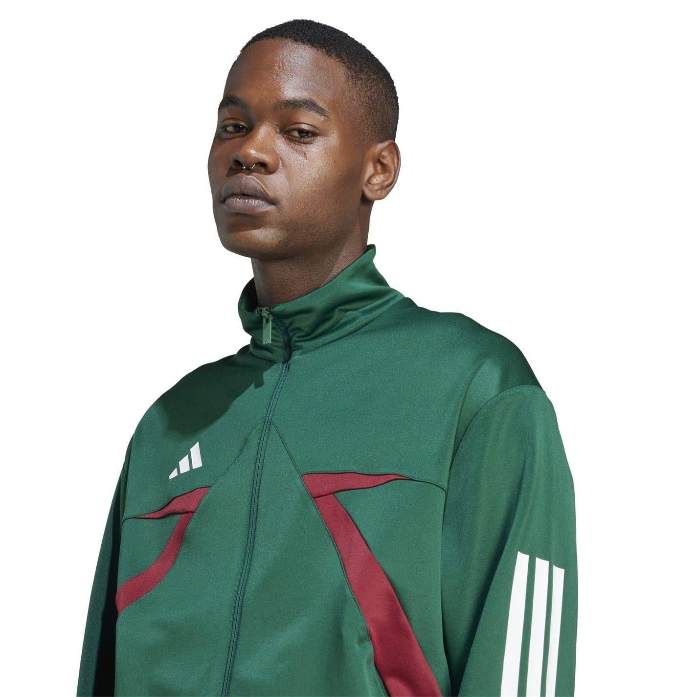 Green-Burgundy-White - Side - Adidas Unisex Adult House of Tiro Nations Pack Long-Sleeved Track Top