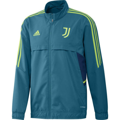 Teal - Front - Adidas Unisex Adult Pre-Match Juventus FC Jacket