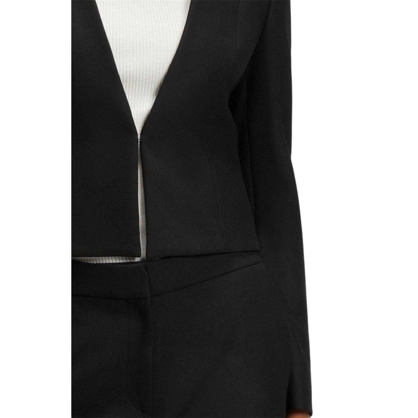 Black - Lifestyle - Boss Womens-Ladies Deep V Regular Cropped Blazer