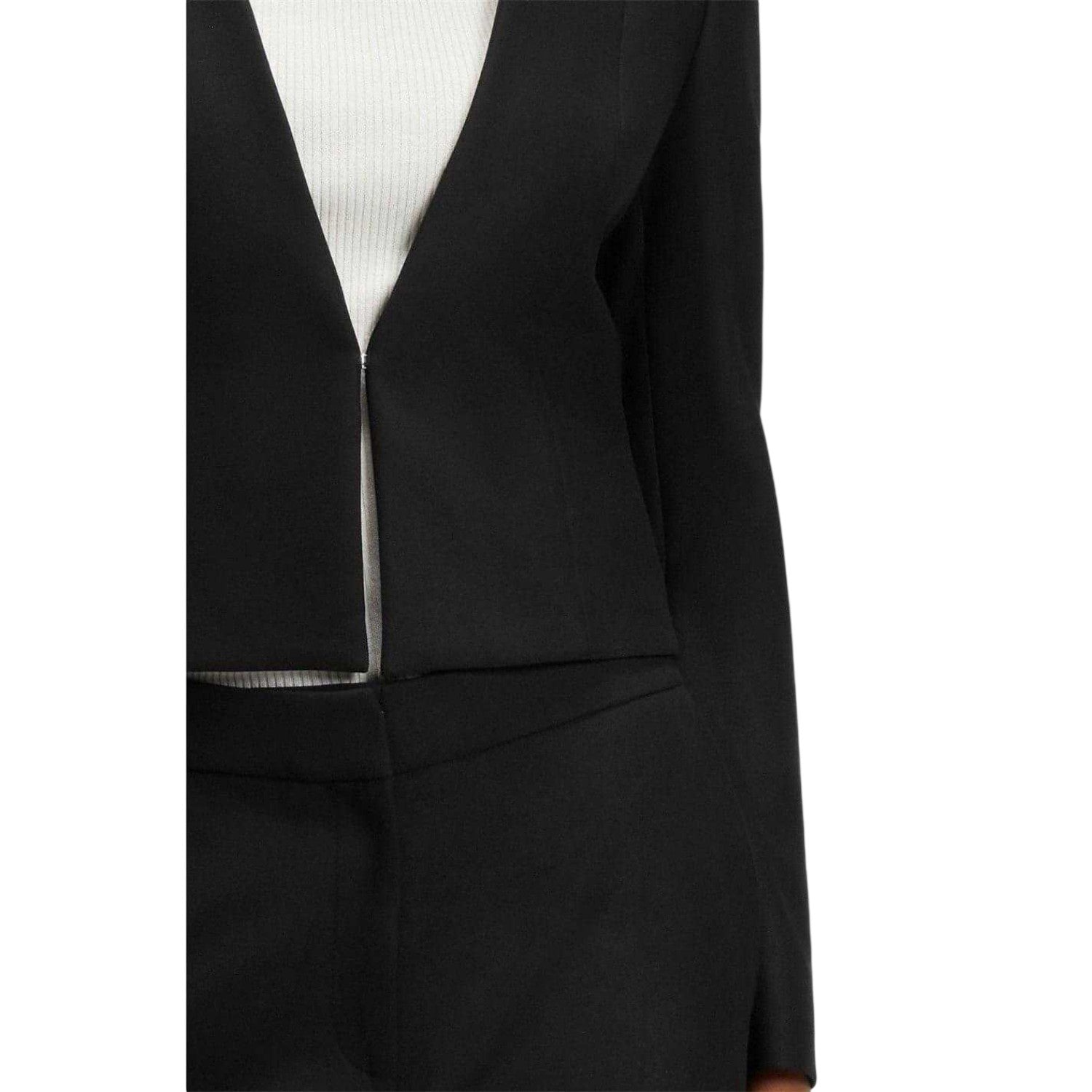 Black - Lifestyle - Boss Womens-Ladies Deep V Regular Cropped Blazer