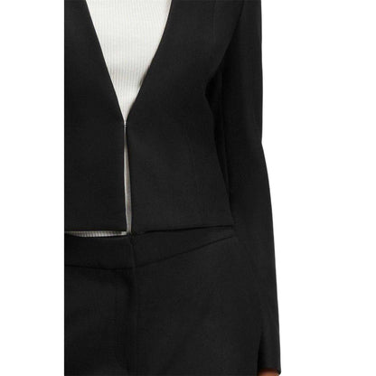 Black - Lifestyle - Boss Womens-Ladies Deep V Regular Cropped Blazer