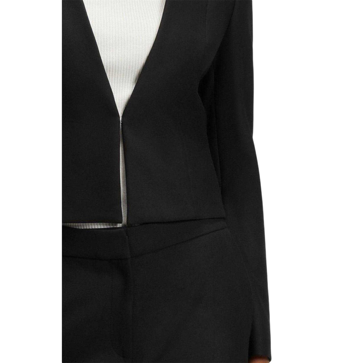Black - Lifestyle - Boss Womens-Ladies Deep V Regular Cropped Blazer