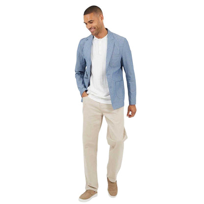 Chambray Blue - Lifestyle - Brave Soul Mens Two Button Blazer