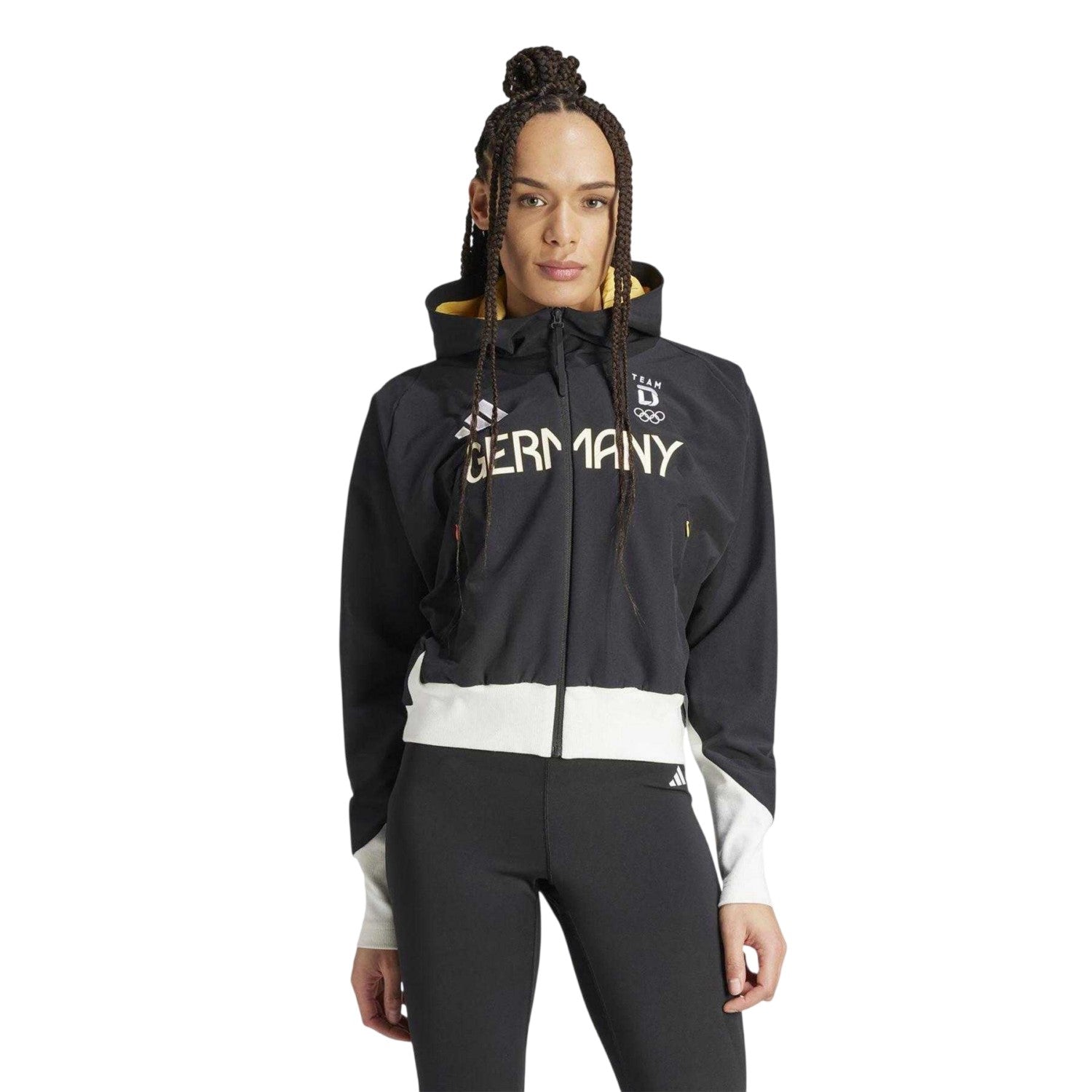 Black - Pack Shot - Adidas Womens-Ladies Germany Performance Training Jacket