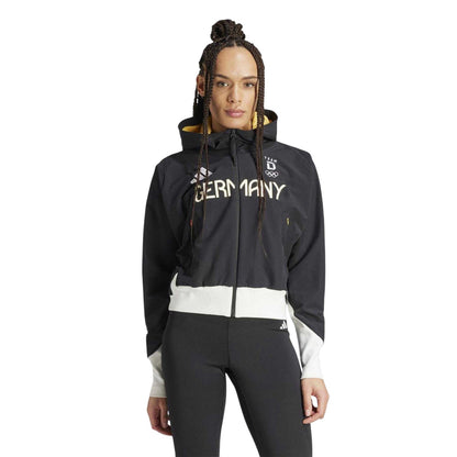 Black - Pack Shot - Adidas Womens-Ladies Germany Performance Training Jacket