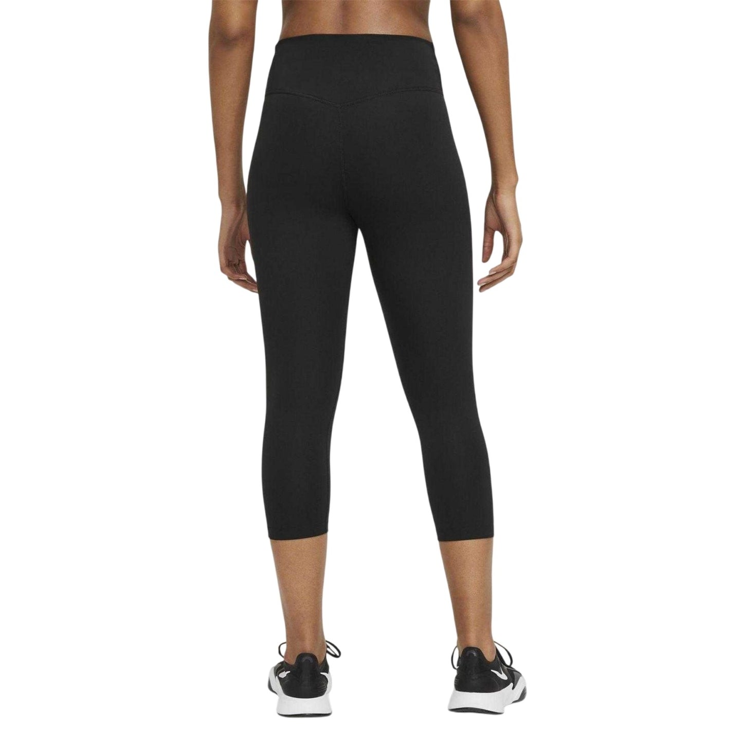 Black-White - Back - Nike Womens-Ladies Dri-FIT Cropped Leggings