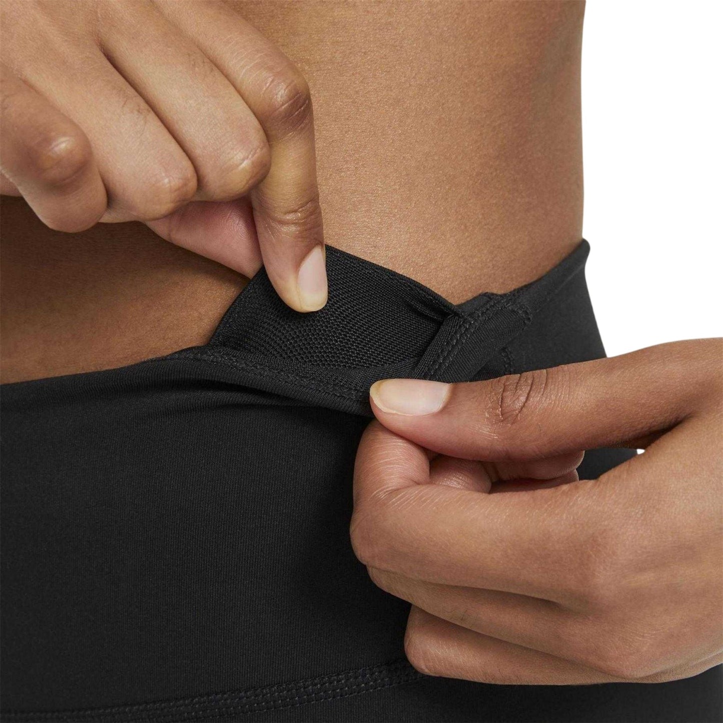 Black-White - Side - Nike Womens-Ladies Dri-FIT Cropped Leggings