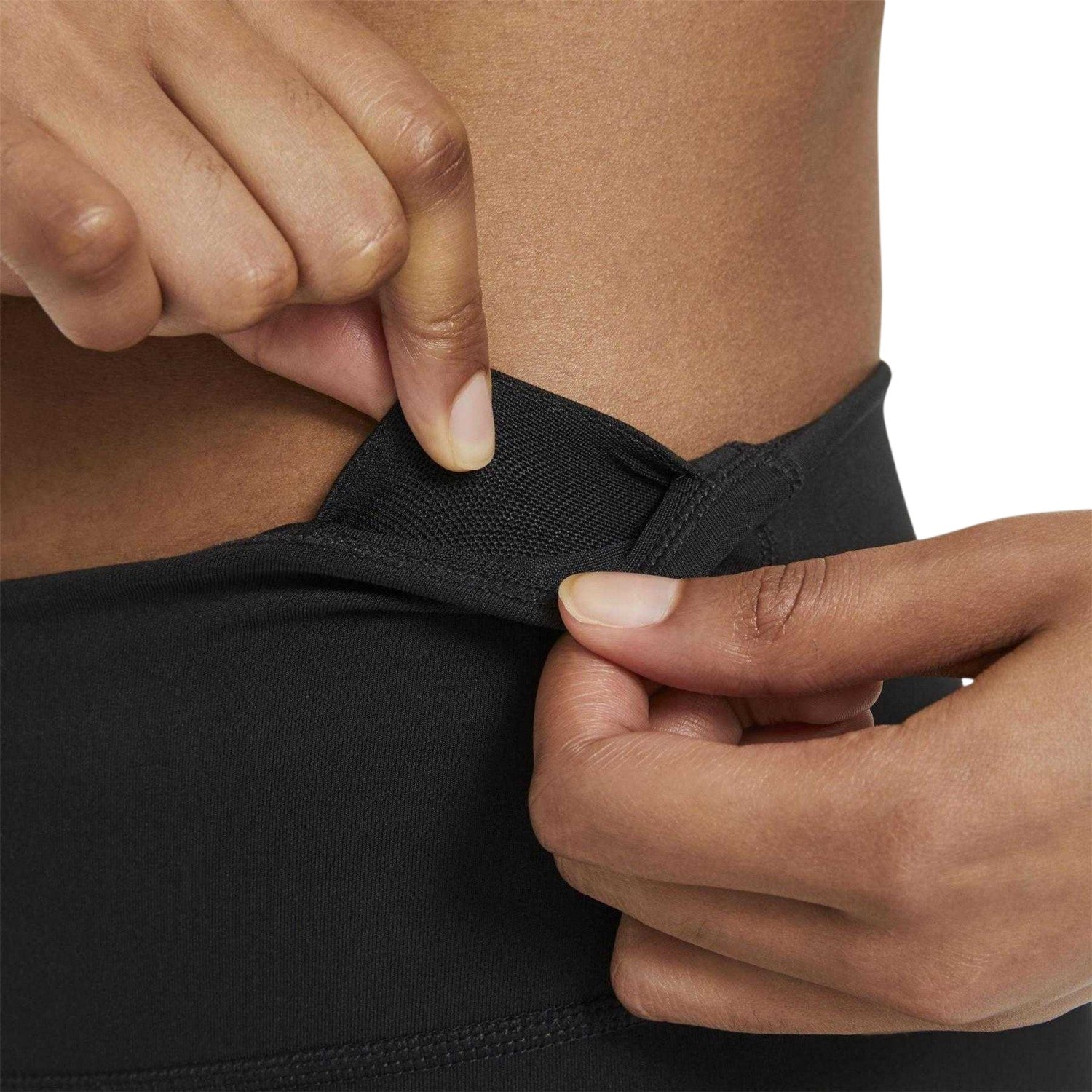 Black-White - Side - Nike Womens-Ladies Dri-FIT Cropped Leggings