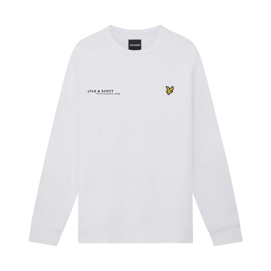 White - Front - Lyle & Scott Mens Co-Ordinate Print Crew Neck Sweatshirt