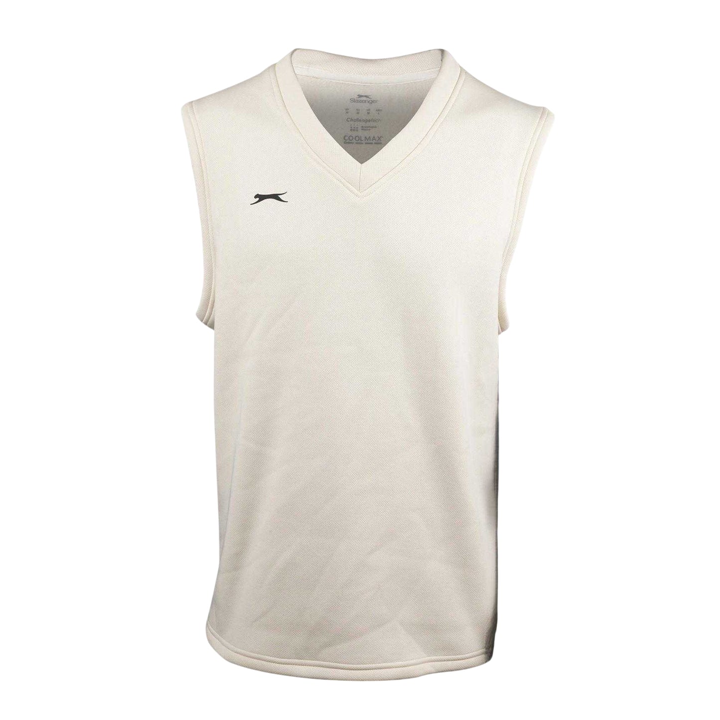 Cream - Front - Slazenger Mens Logo Sleeveless Sweater Vest
