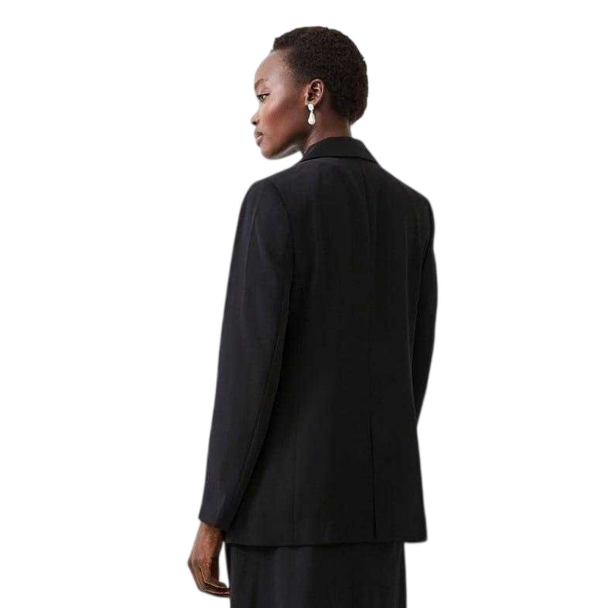 Blackout - Back - French Connection Womens-Ladies Flap Pocket Relaxed Fit Flared Blazer