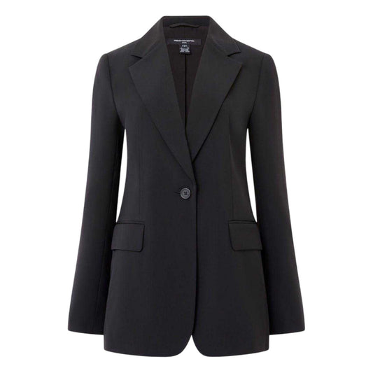 Blackout - Front - French Connection Womens-Ladies Flap Pocket Relaxed Fit Flared Blazer