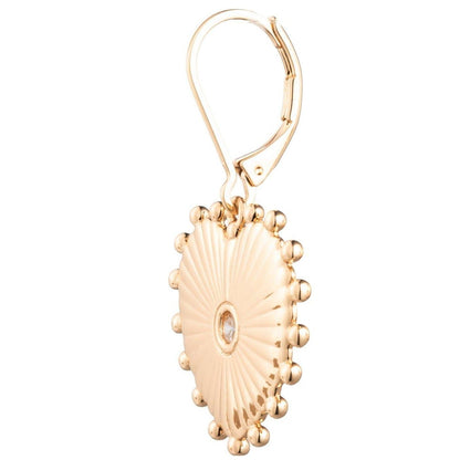 Gold - Back - Ralph Lauren Polished Crystal Heart Earrings