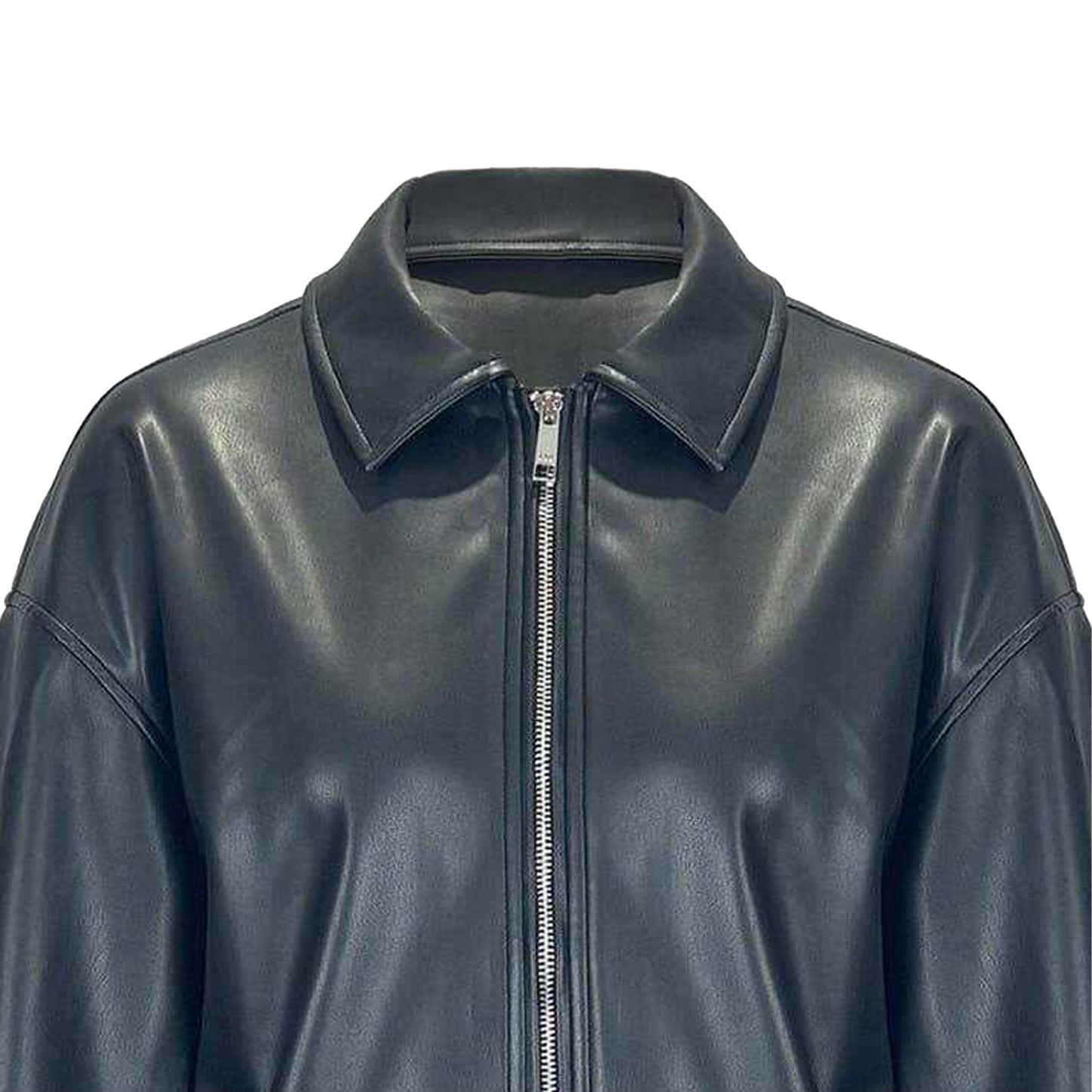 Black - Side - Jack Wills Womens-Ladies Faux Leather Bomber Jacket