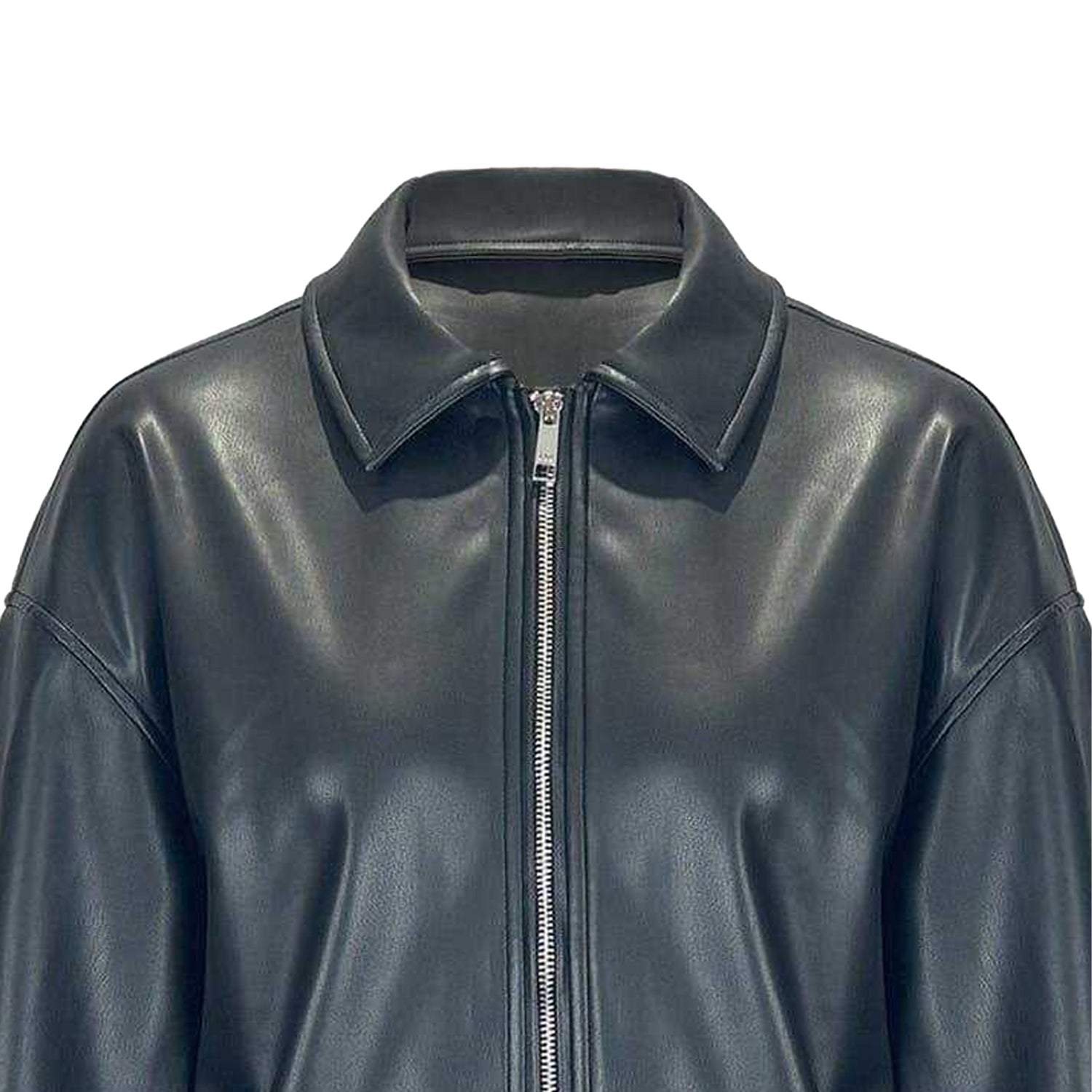 Black - Side - Jack Wills Womens-Ladies Faux Leather Bomber Jacket