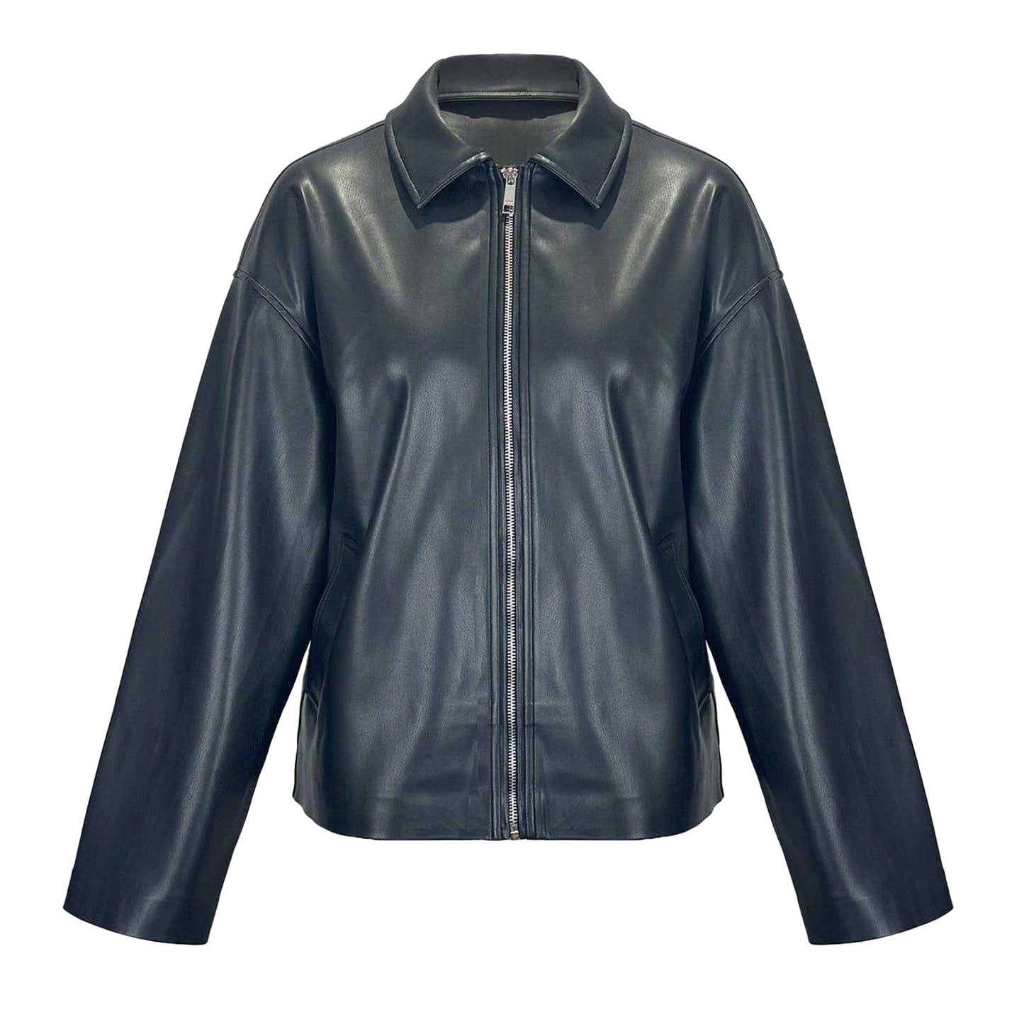 Black - Front - Jack Wills Womens-Ladies Faux Leather Bomber Jacket