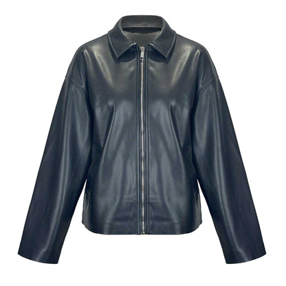 Black - Front - Jack Wills Womens-Ladies Faux Leather Bomber Jacket