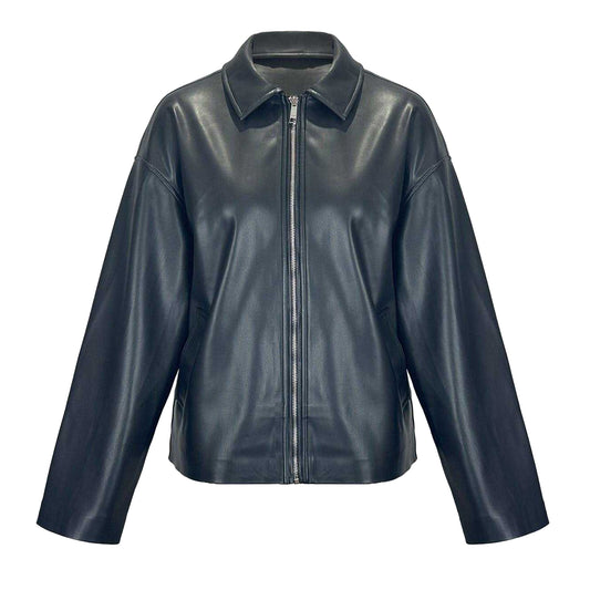 Black - Front - Jack Wills Womens-Ladies Faux Leather Bomber Jacket
