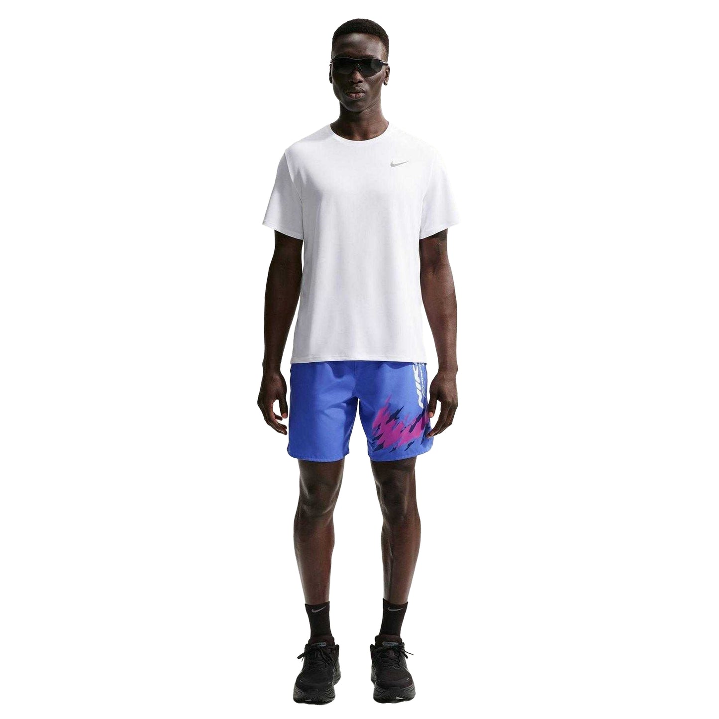 Blue - Pack Shot - Nike Mens Dri-FIT Graphic Print Running Shorts