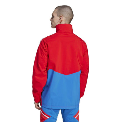 Red - Back - Adidas Mens FC Barcelona Water Repellent Track Jacket