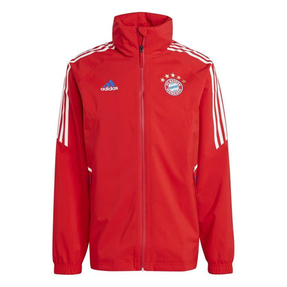 Red - Front - Adidas Mens FC Barcelona Water Repellent Track Jacket