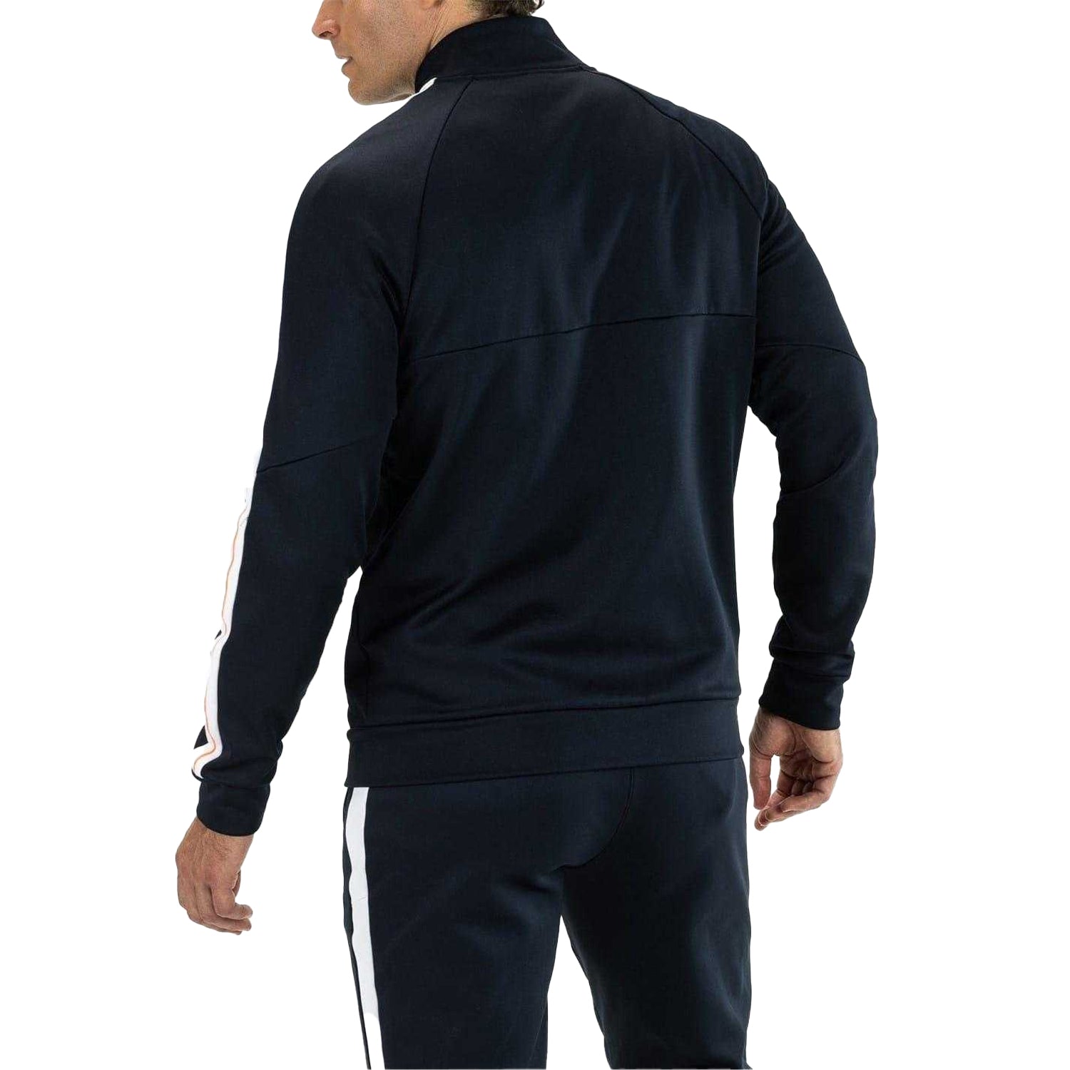 Dark Blue - Back - Sjeng Sports Mens Achille Striped Snug Fit Track Jacket